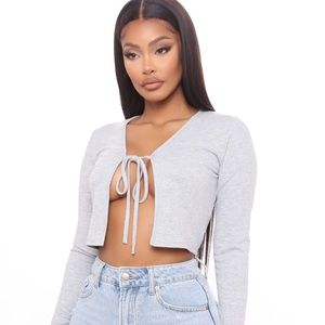 Fashion Nova Tie Front Top